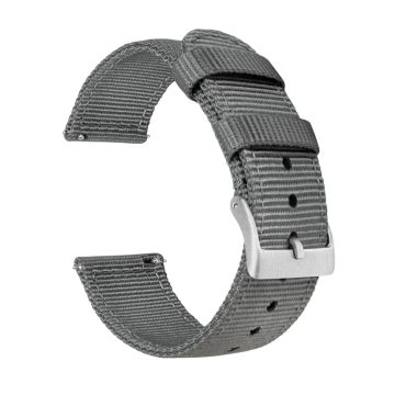 Two Piece NATO® style Smoke Grey Watch Band - 22mm