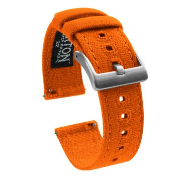 Pumpkin Orange Crafted Canvas Watch Band - 20mm