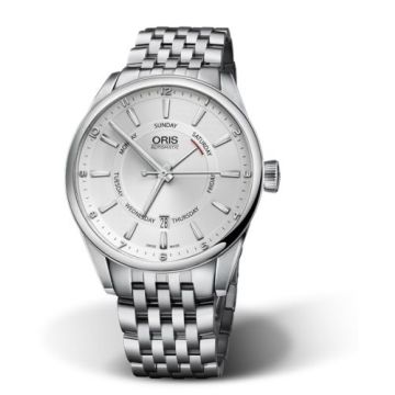 Oris Artix Pointer Day Date Stainless Steel / Silver / Bracelet