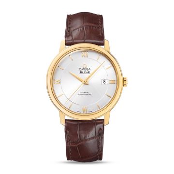 Omega De Ville Prestige Co-Axial 39.5 Yellow Gold / Silver