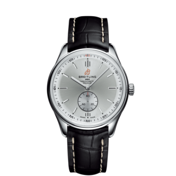Breitling Premier Automatic 40 Stainless Steel / Silver / Croco Black / Tang