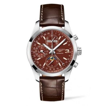 Longines Conquest Classic Moonphase Stainless Steel / Chocolate / Triple Crown Collection