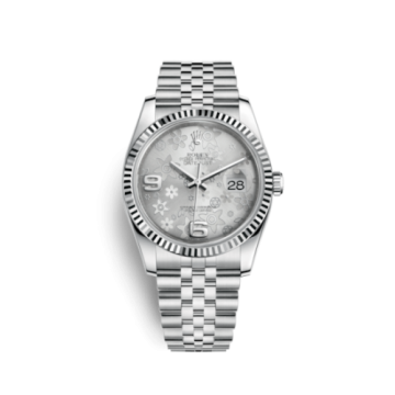 Rolex Datejust 36 Stainless Steel Fluted / Jubilee / Silver Floral