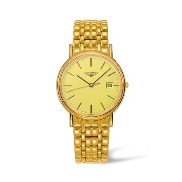 Longines Presence 38.5 Quartz PVD Gold / Champagne / Bracelet