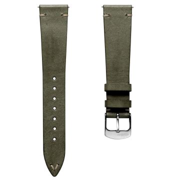 Badalassi Carlo Pueblo V-Stitch Genuine Italian Leather Watch Strap - Ash Green - 20mm