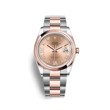 Rolex Datejust 36 Stainless Steel / Everose / Smooth / Rose Roman Diamond / Oyster