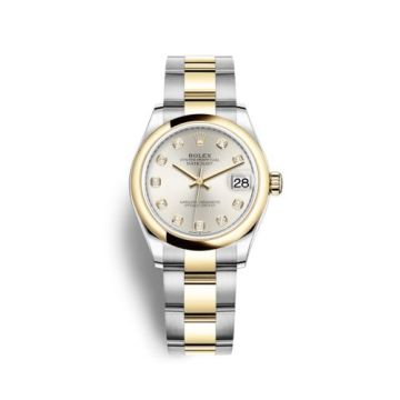 Rolex Datejust 31 Stainless Steel / Yellow Gold / Domed / Silver - Diamond / Oyster