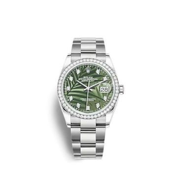 Rolex Datejust 36 Stainless Steel - Diamond / Green - Palm - Diamond / Oyster
