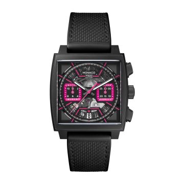 TAG Heuer Monaco Calibre Heuer 02 Titanium DLC / Skeleton - Pink / Las Vegas