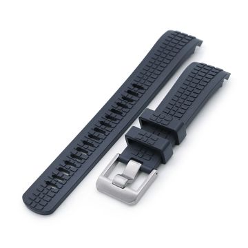 Crafter Blue - CB11 Navy Blue Rubber Curved Lug Watch Strap compatible with Seiko SKX007 - 10mm