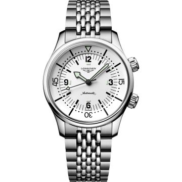 Longines Heritage Legend Diver 39 Stainless Steel / White / Bracelet
