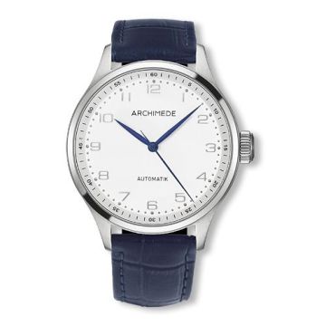 Archimede Klassik 42 Stainless Steel / Silver / Blue Leather