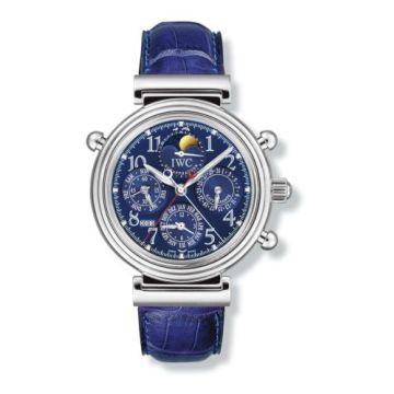 IWC Schaffhausen Da Vinci Perpetual Rattrapante Platinum / Blue / German