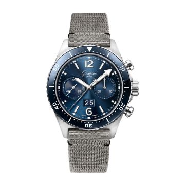 Glashütte Original SeaQ Chronograph Stainless Steel / Blue / Synthetic - Folding