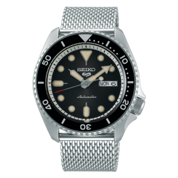 Seiko 5 Sports Suits Style Stainless Steel / Black / Mesh