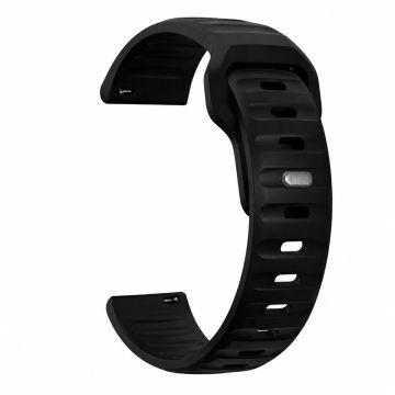 Black Active FKM Rubber Watch Band - 24mm