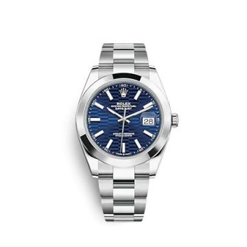Rolex Datejust 41 Stainless Steel Smooth / Oyster / Blue - Fluted