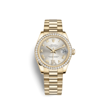 Rolex Datejust 31 Yellow Gold Diamond / President / Silver Roman