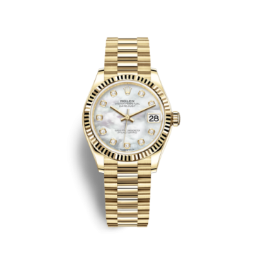 Rolex Datejust 31 Yellow Gold / Fluted / MOP / President
