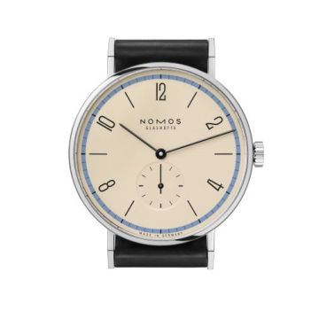Nomos Glashütte Tangente 38 A Century of Bauhaus Blue
