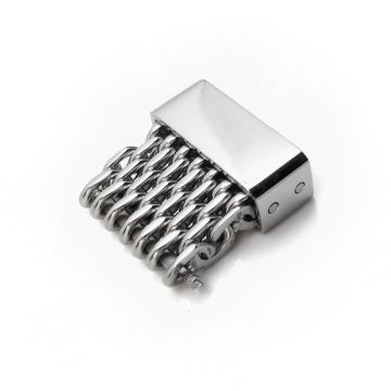 18mm, 20mm, 22mm or 24mm Stainless Steel mesh band extension piece, Polished - 24mm