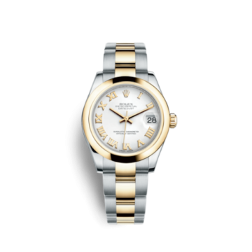 Rolex Datejust 31 Rolesor Yellow Domed / Oyster / White Roman