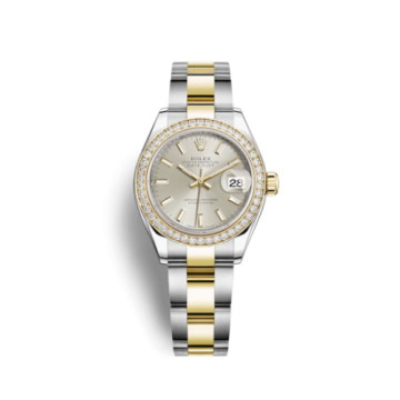 Rolex Lady-Datejust 28 Rolesor Yellow Diamond / Oyster / Silver