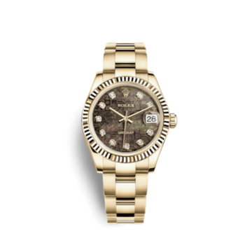 Rolex Datejust 31 Yellow Gold Fluted / Oyster / Black MOP Computer