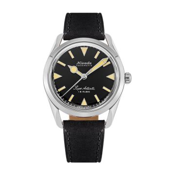 Nivada Grenchen Super Antarctic 35 Black - Beige Luminova / Stainless Steel / Black - White
