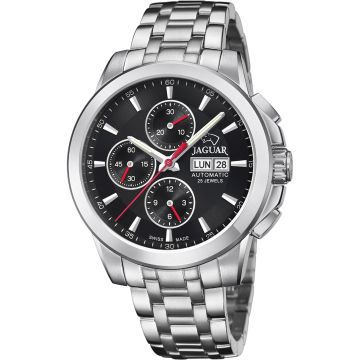 Jaguar Automatic Chronograph Day Date Silver / Black 45mm