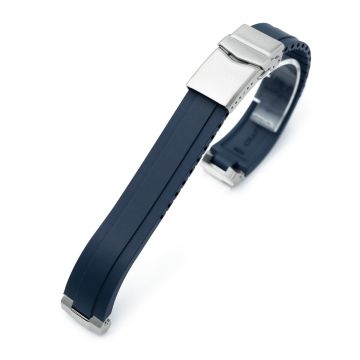 Crafter Blue - MX03-143 Blue FKM Rubber Strap With End Links For Seiko 63MAS Diver 40.50mm SPB143 SPB145 - 10mm