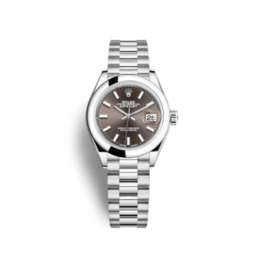 Rolex Lady-Datejust 28 Platinum Domed / President / Dark Grey
