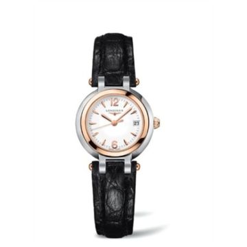 Longines PrimaLuna Quartz 26.5 Stainless Steel / Pink Gold / White