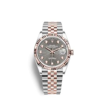 Rolex Datejust 36 Stainless Steel / Everose / Fluted / Slate - Fluted - Diamond / Jubilee