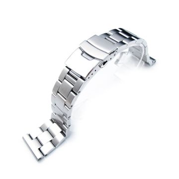 Super-O Boyer Watch Band Straight End, Brushed 316L Stainless Steel - 15mm