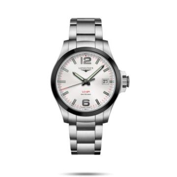 Longines Conquest V.H.P. 41 Stainless Steel / Ceramic / Silver / Bracelet