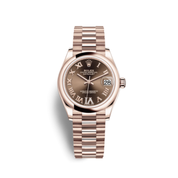 Rolex Datejust 31 Rose Gold / Domed / Chocolate - Roman / President