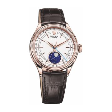 Rolex Cellini Moonphase Everose / White / Alligator