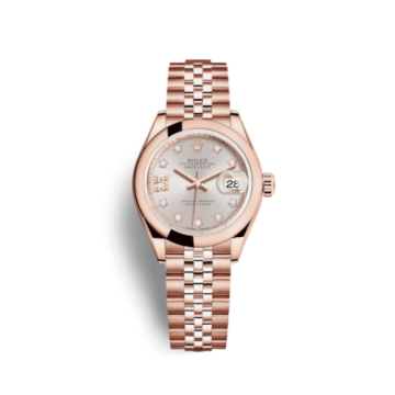 Rolex Lady-Datejust 28 Everose Domed / Jubilee /  Sundust Diamond