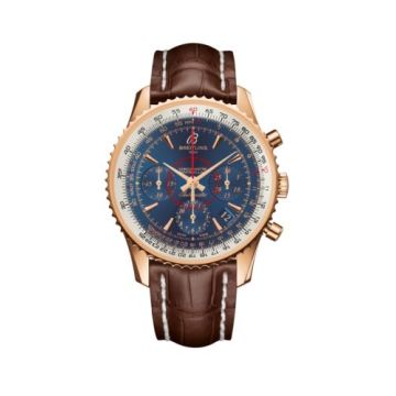 Breitling Montbrillant 01 Red Gold / Aurora Blue / Croco