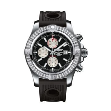 Breitling Super Avenger II Stainless Steel / Diamond / Volcano Black / Rubber / Pin