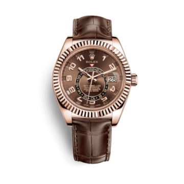 Rolex Sky-Dweller Everose / Chocolate / Alligator