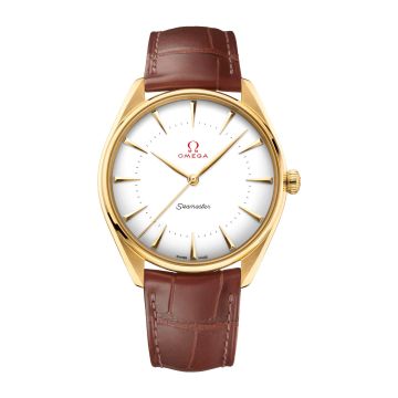 Omega Seamaster Master Co-Axial 39.5 Olympic Games Gold Yellow Gold / Enamel / Alligator