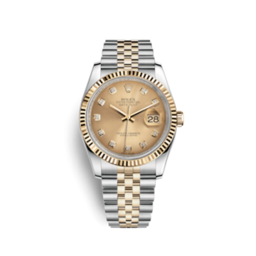 Rolex Datejust 36 Rolesor Yellow Fluted / Jubilee / Champagne Diamonds