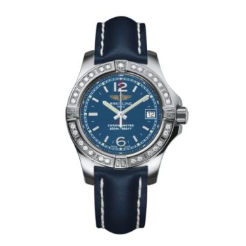 Breitling Colt Lady Diamond / Mariner Blue / Calf / Pin