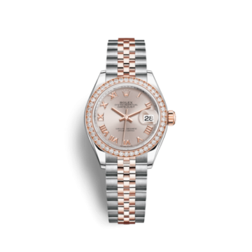 Rolex Lady-Datejust 28 Rolesor Rose Diamond / Jubilee / Sundust Roman