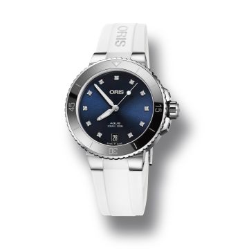 Oris Aquis Date Diamonds 36.5 Stainless Steel / Blue - Diamond / Rubber
