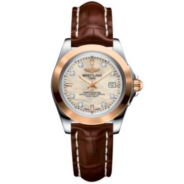 Breitling Galactic 32 Sleek Edition Stainless Steel / Rose Gold / Pearl Diamond / Croco