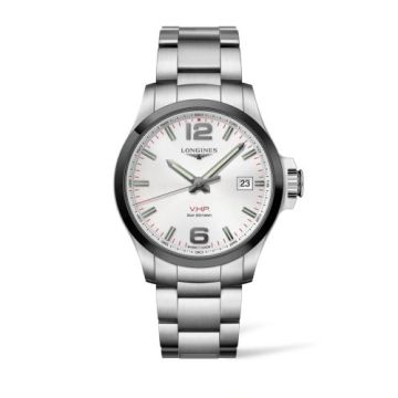 Longines Conquest V.H.P. 43 Stainless Steel / Ceramic / Silver / Bracelet
