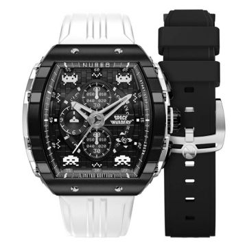 Nubeo Magellan Chronograph Space Invaders Limited Edition NB-6024-SI-09 Lunar Black